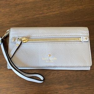 Kate Spade gray wristlet wallet